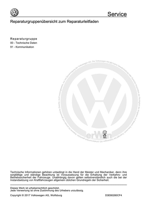 Touareg (2003 - 2017) Reparaturanleitung Kommunikation