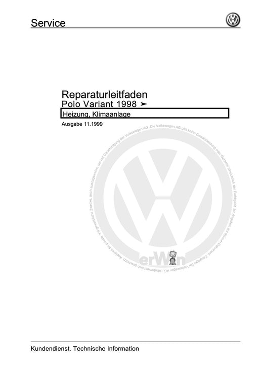 Polo (1995 - 2002) Polo Reparaturanleitung Heizung, Klimaanlage