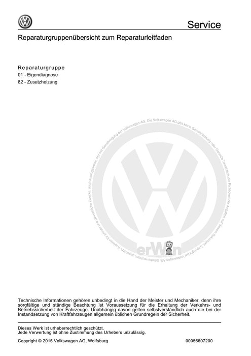 Sharan (1995 - 2010) Reparaturanleitung Zusatzheizung