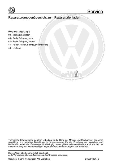 LT (1996 - 2006) Reparaturanleitung Fahrwerk, Achsen, Lenkung