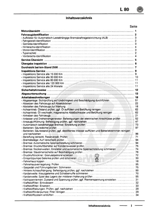 L 80 (1995 - 2001) Maintenance handbook (IGG) Instandhaltung genau genommen L80 1995-1997