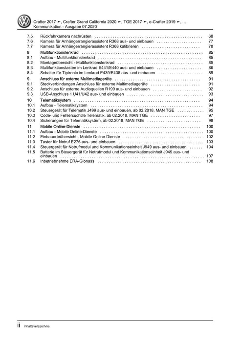 Crafter (2017+) Reparaturanleitung Kommunikation
