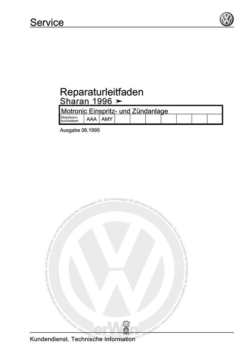 Sharan (1995 - 2010) Reparaturanleitung Motronic Einspritz- und Zündanlage
