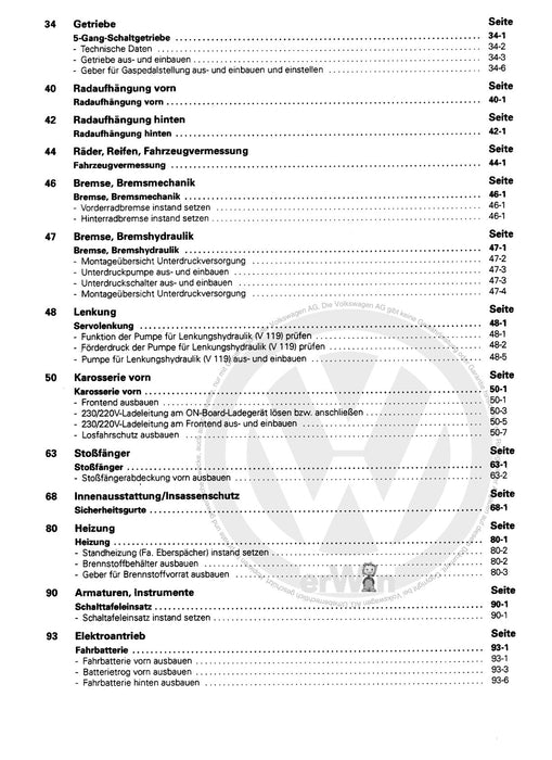 Golf III (1992 - 1999) Golf-Golf Variant-Vento Reparaturanleitung Citystromer