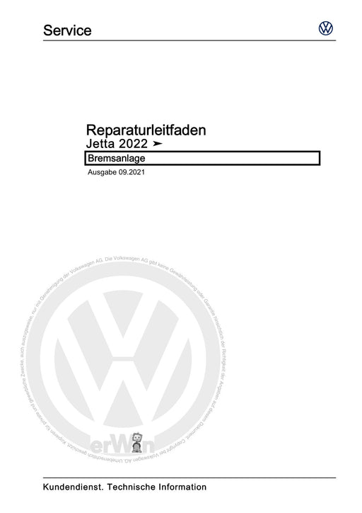 Jetta (2014+) Reparaturanleitung Bremsanlage