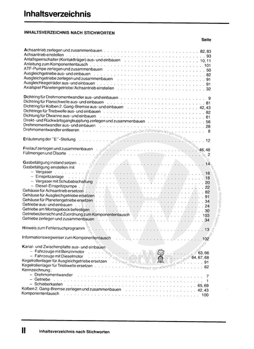 Passat (1974 - 1988) Passat-Passat Variant Reparaturanleitung Automatisches Getriebe 089