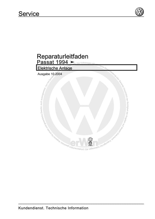 Passat (1994 - 1997) Passat-Passat Variant Reparaturanleitung Elektrische Anlage