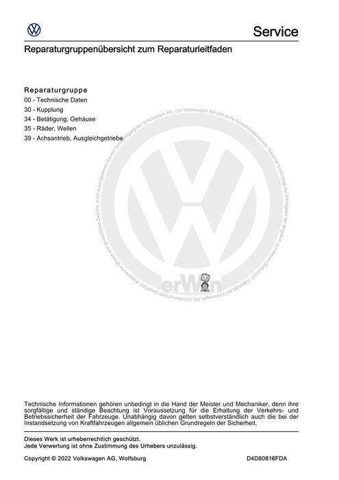 Golf VIII (2020+)+Golf-Variant-Sportsvan Reparaturanleitung Eingebautes 6 Gang-Schaltgetriebe 02S