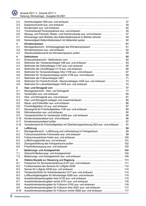 Amarok (2011+) Reparaturanleitung Heizung, Klimaanlage