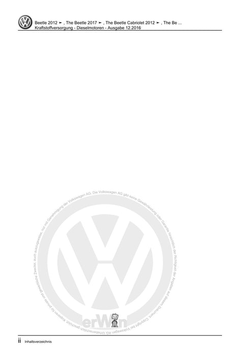 Beetle (2012+) NBL-NBC Reparaturanleitung Kraftstoffversorgung - Dieselmotoren