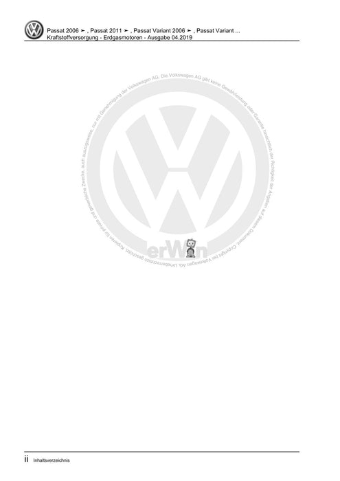 Passat (2005 - 2008) Passat-Passat Variant Reparaturanleitung Kraftstoffversorgung - Erdgasmotoren