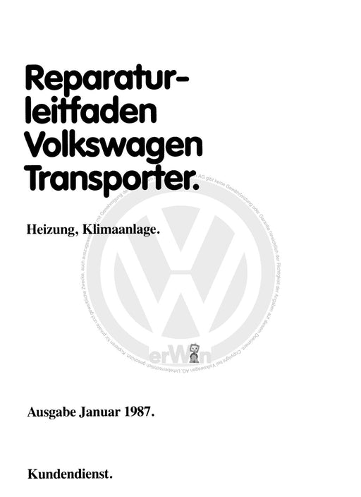 Typ 2 (1968 - 1979) Reparaturanleitung Heizung, Klimaanlage