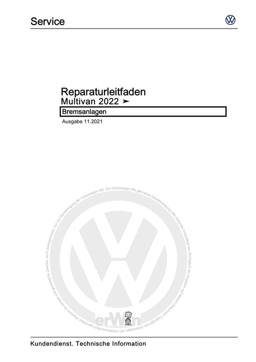 Transporter (2016+) Reparaturanleitung Bremsanlagen