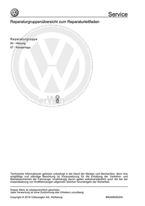FOX (2004+) Reparaturanleitung Heizung, Klimaanlage