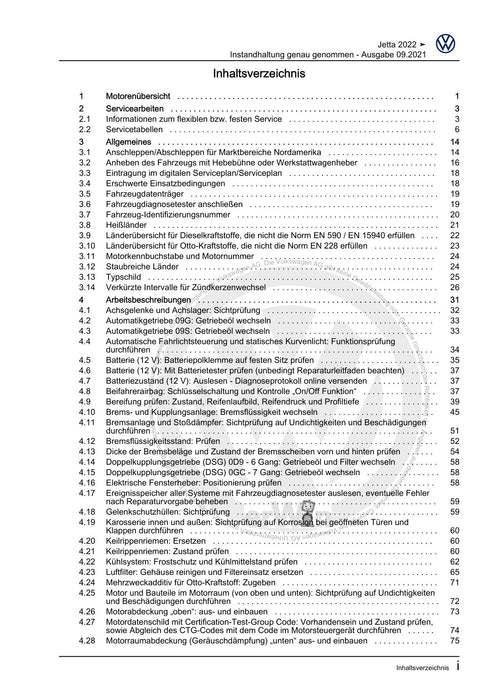 Jetta (2014+) Maintenance handbook (IGG) Instandhaltung genau genommen