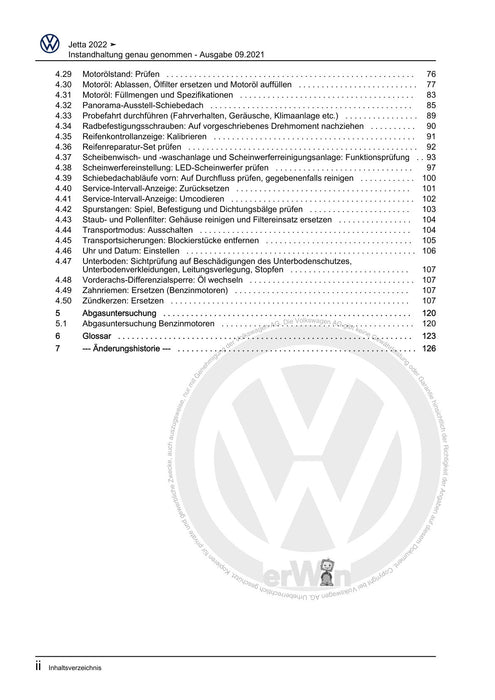 Jetta (2014+) Maintenance handbook (IGG) Instandhaltung genau genommen