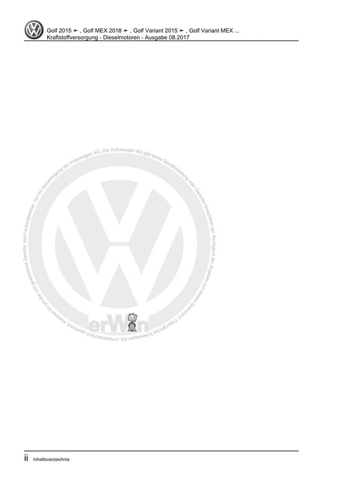 Golf VII (2013+2020)+Golf-Variant-Sportsvan Reparaturanleitung Kraftstoffversorgung - Dieselmotoren