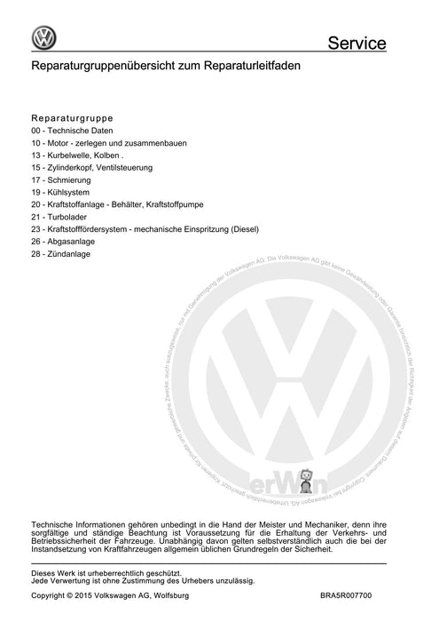 FOX (2004+) Reparaturanleitung 3 - Zyl. Dieselmotor