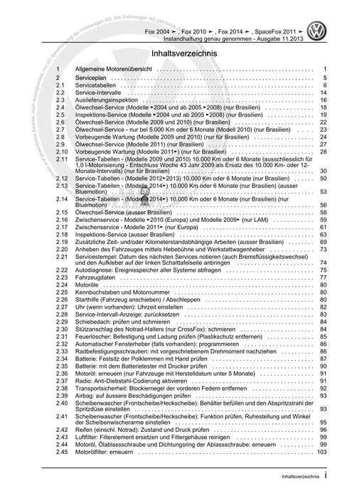 FOX (2004+) Maintenance handbook (IGG) Instandhaltung genau genommen