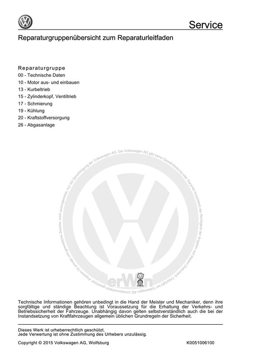 Bora (1999 - 2006) Bora-Bora Variant Reparaturanleitung 4-Zyl. Einspritzmotor (1,6 l-Motor), Mechanik