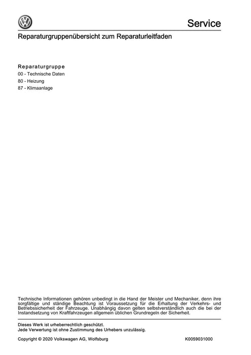 Crafter (2006 - 2016) Reparaturanleitung Heizung, Klimaanlage