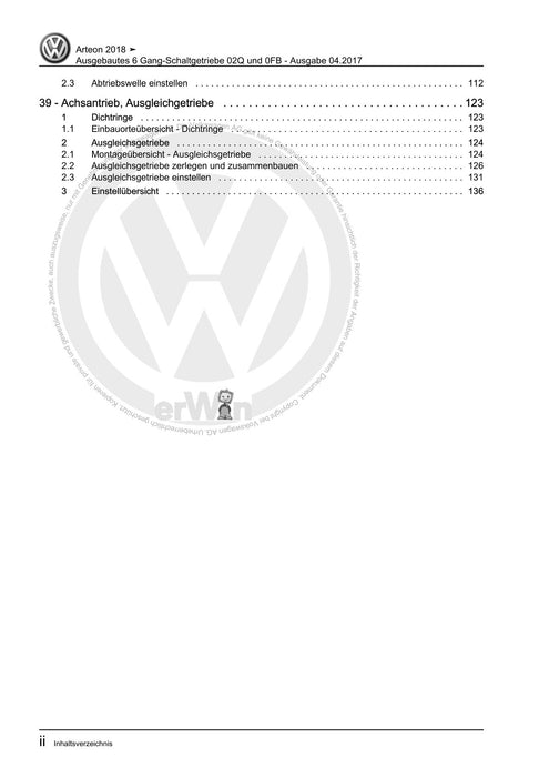 Arteon (2021+) Reparaturanleitung Ausgebautes 6 Gang-Schaltgetriebe 02Q und 0FB