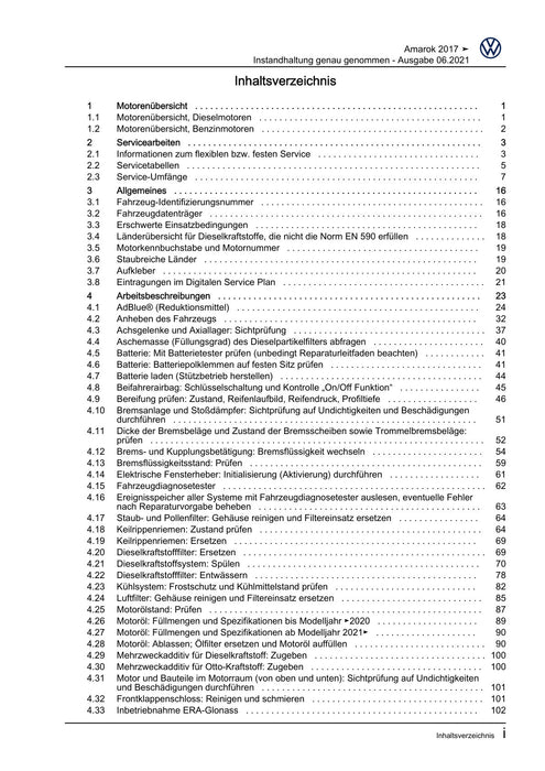Amarok (2011+) Maintenance handbook (IGG) Instandhaltung genau genommen