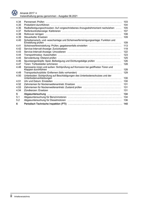 Amarok (2011+) Maintenance handbook (IGG) Instandhaltung genau genommen