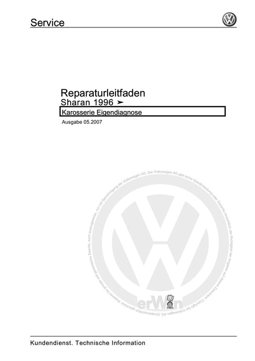 Sharan (1995 - 2010) Reparaturanleitung Karosserie Eigendiagnose