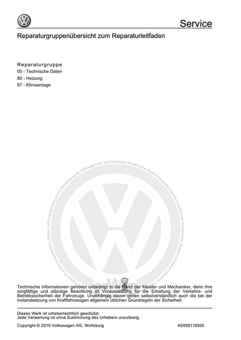 Tiguan (2008+) Reparaturanleitung Heizung Klimaanlage