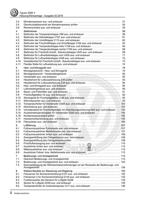 Tiguan (2008+) Reparaturanleitung Heizung Klimaanlage