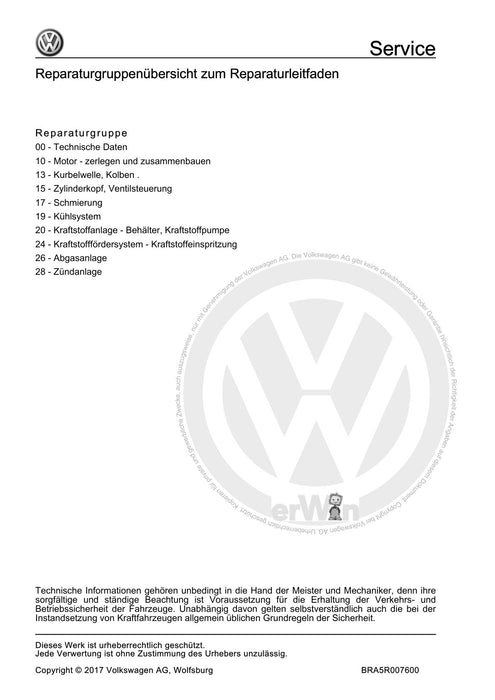FOX (2004+) Reparaturanleitung 4 - Zyl. Einspritzmotor
