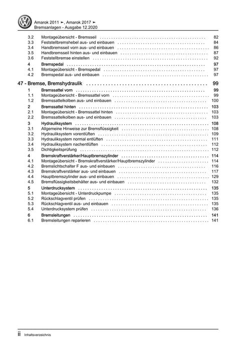 Amarok (2011+) Reparaturanleitung Bremsanlagen