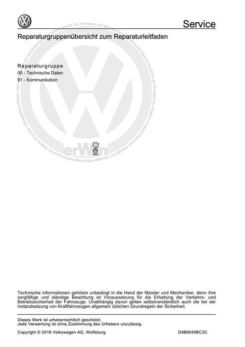 Jetta (1980 - 1988) Jetta Reparaturanleitung Kommunikation