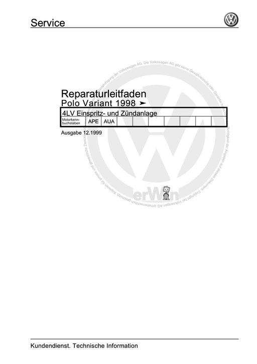 Polo (1995 - 2002) Polo Reparaturanleitung 4LV Einspritz- und Zündanlage