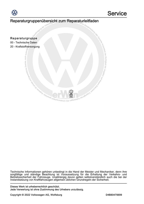 Caddy (2011 - 2015) Caddy-Caddy Maxi Reparaturanleitung Kraftstoffversorgung - Benzinmotoren
