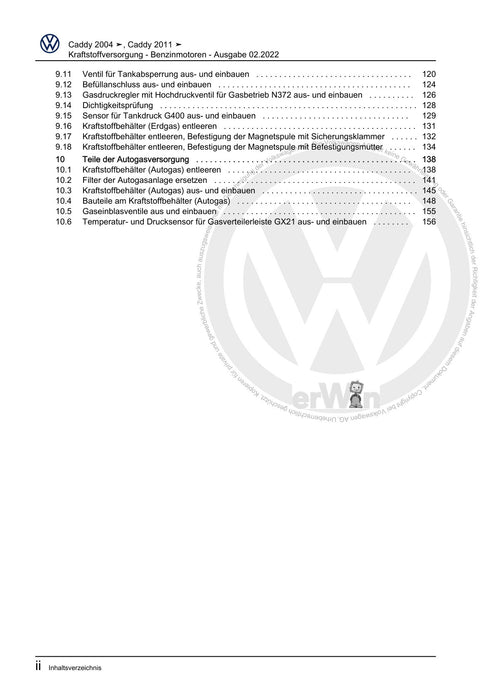 Caddy (2011 - 2015) Caddy-Caddy Maxi Reparaturanleitung Kraftstoffversorgung - Benzinmotoren