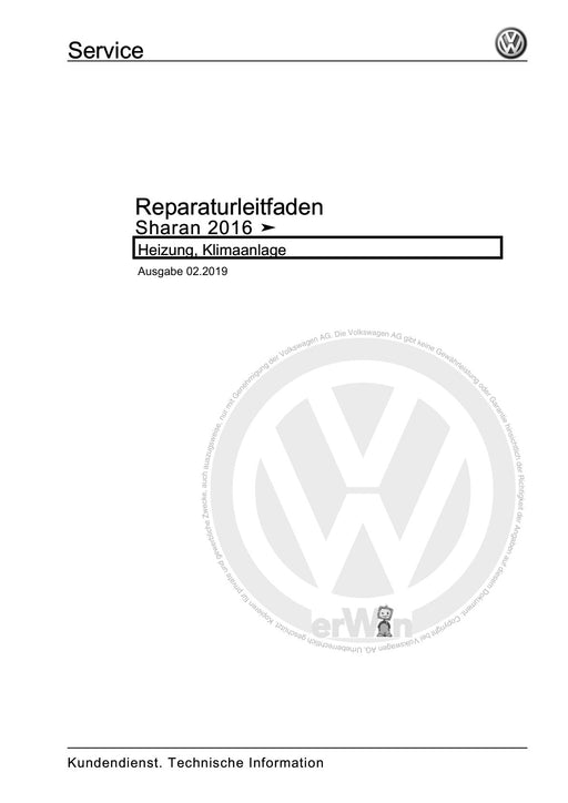 Sharan (2011+) Reparaturanleitung Heizung, Klimaanlage