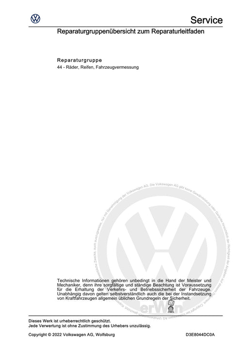 Passat CC (2009) Reparaturanleitung Ratgeber Räder, Reifen - Allgemeine Informationen