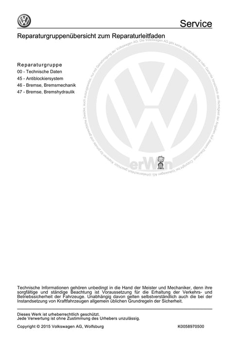 EOS (2006+) Reparaturanleitung Bremsanlagen