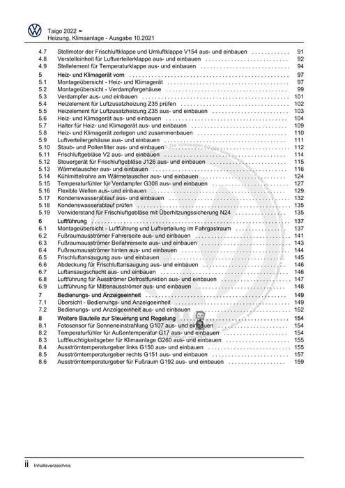 T-Cross (2019+) Reparaturanleitung Heizung, Klimaanlage