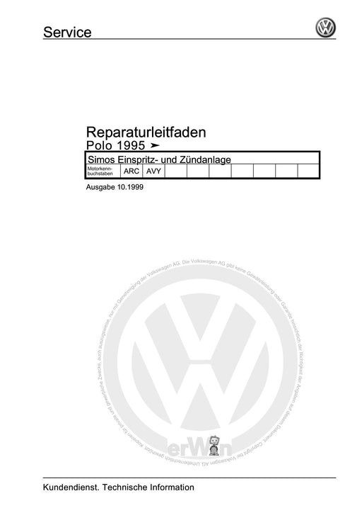 Polo (1995 - 2002) Polo Reparaturanleitung Simos Einspritz- und Zündanlage