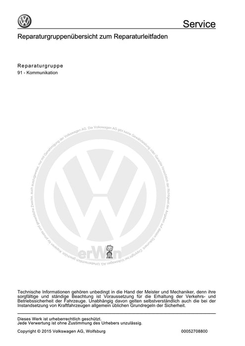 Transporter (1991 - 1996) Reparaturanleitung Kommunikation