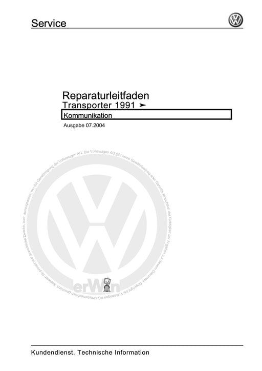 Transporter (1991 - 1996) Reparaturanleitung Kommunikation