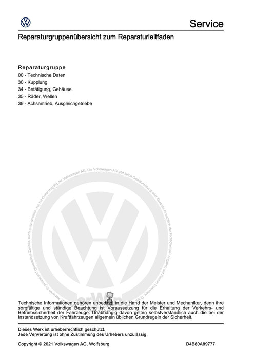 Jetta (2014+) Reparaturanleitung 5 Gang-Schaltgetriebe 0AF