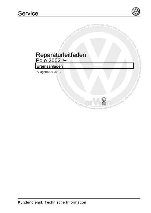 Polo (2002 - 2005) Polo Reparaturanleitung Bremsanlagen