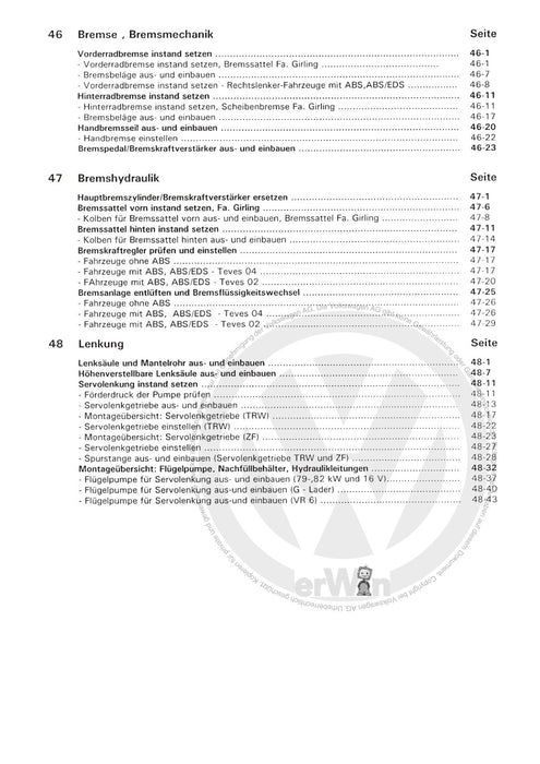 Corrado (1988 - 1995) Reparaturanleitung Fahrwerk