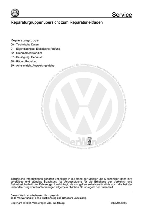 Golf III (1992 - 1999) Golf-Golf Variant-Vento Reparaturanleitung Automatisches Getriebe 096