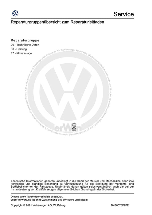 Polo 2022 Reparaturanleitung Heizung, Klimaanlage