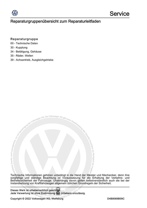 Arteon (2018 - 2020) Reparaturanleitung Ausgebautes 6 Gang-Schaltgetriebe 02S